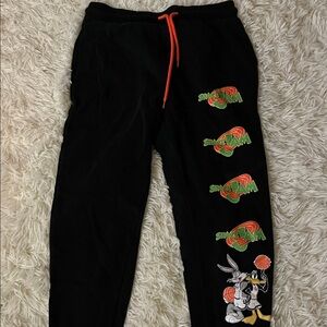 Space Jam Kids Black Joggers with Bugs Bunny Design